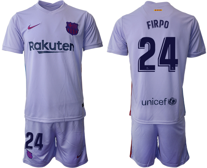 Men 2021-2022 Club Barcelona away purple #24 Soccer Jersey